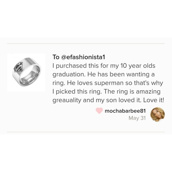 Superman Ring Superwoman  Stainless Steel Ring - Picture 4 of 5